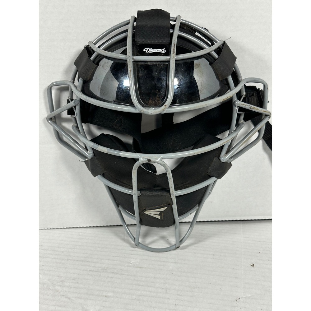 Easton Baseball Softball Catchers Mask Grey Wire Cage with Sun Visor Black Pad